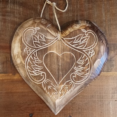 Cuore Legno Intaglio cuore